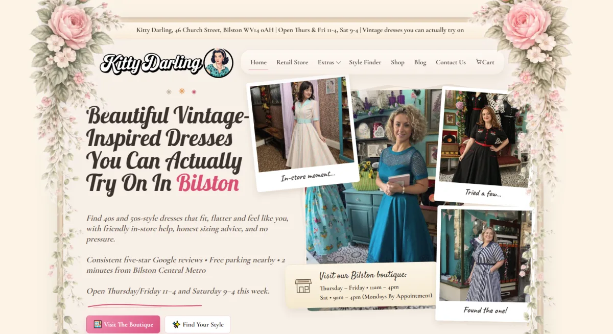 Kitty Darling e-commerce website