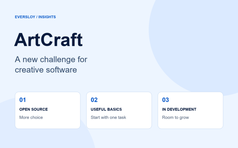 ArtCraft: open source, useful basics, and still in development. An Eversloy editorial graphic.