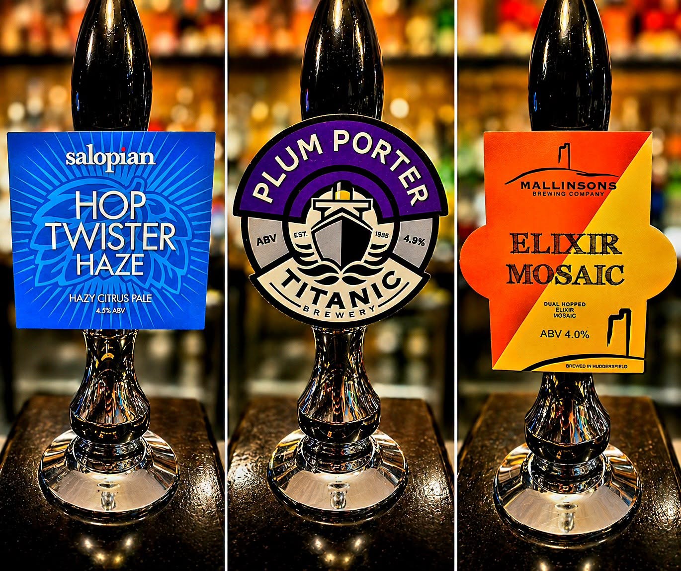 Real ale handpulls at the Cafe Metro bar.